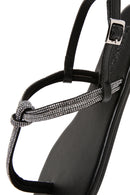 Women's Black Stone Flip Flops Sandals | Derimod