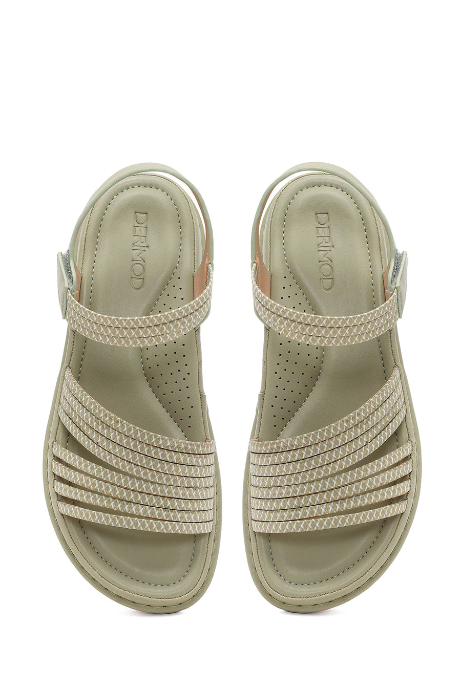 Women's Green Chunky Sole Comfort Sandals