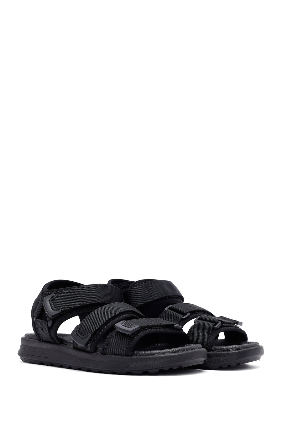 Men's Black Fabric Sandals