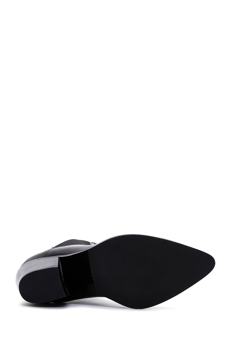 Women's Black Heeled Leather Chelsea Boots