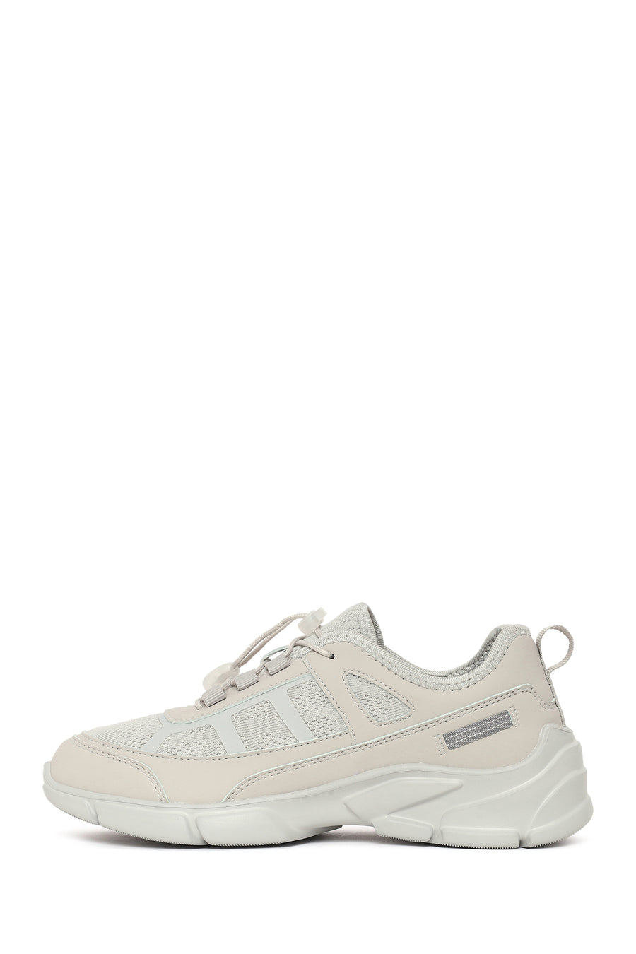 Kadın Gri Bağcıklı Kalın Tabanlı Sneaker