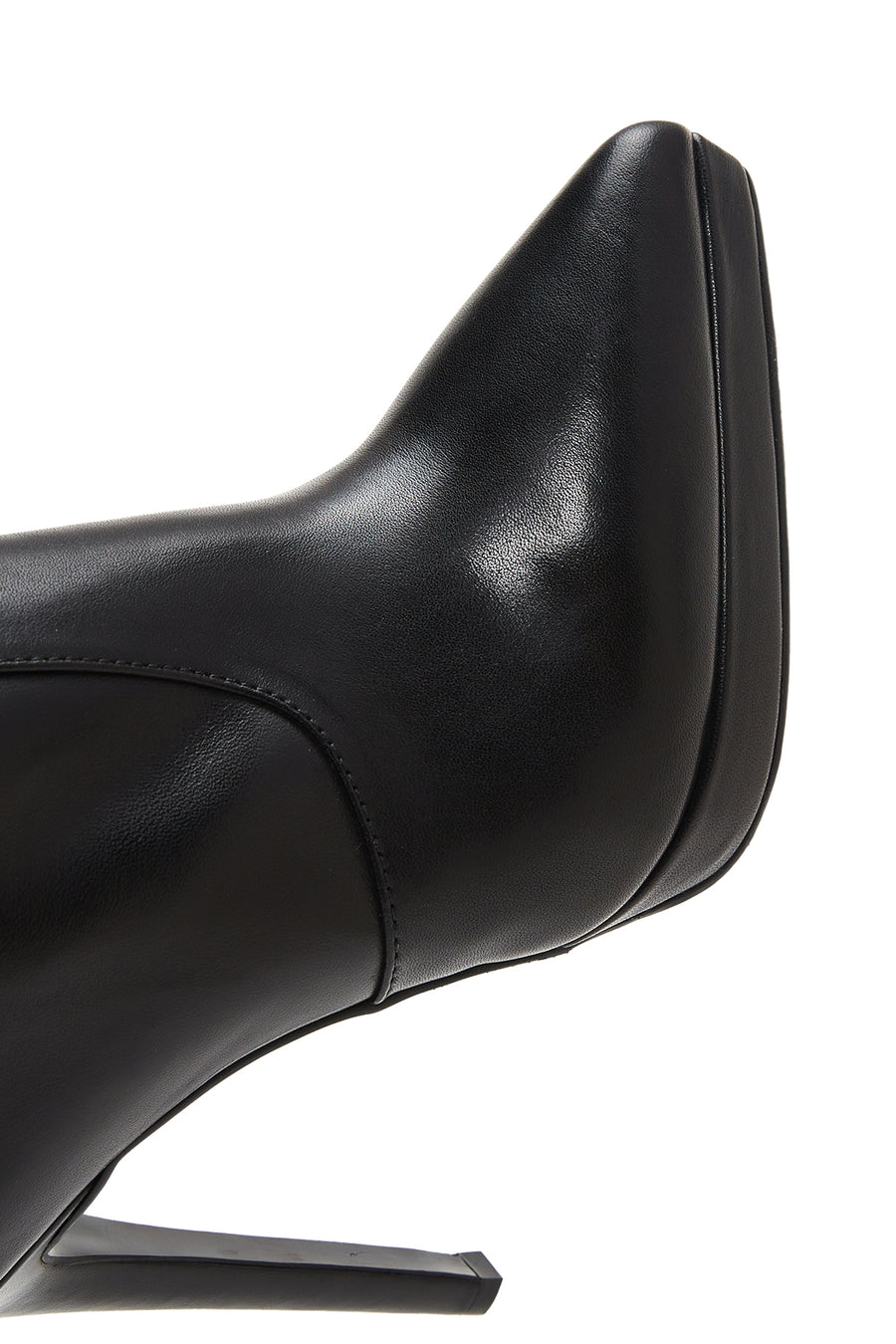 Women's Black Leather High Heel Boots
