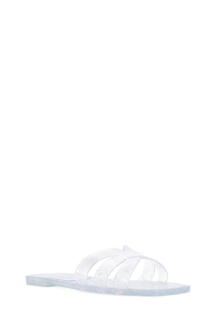 Women's Silver Transparent Jelly Slippers