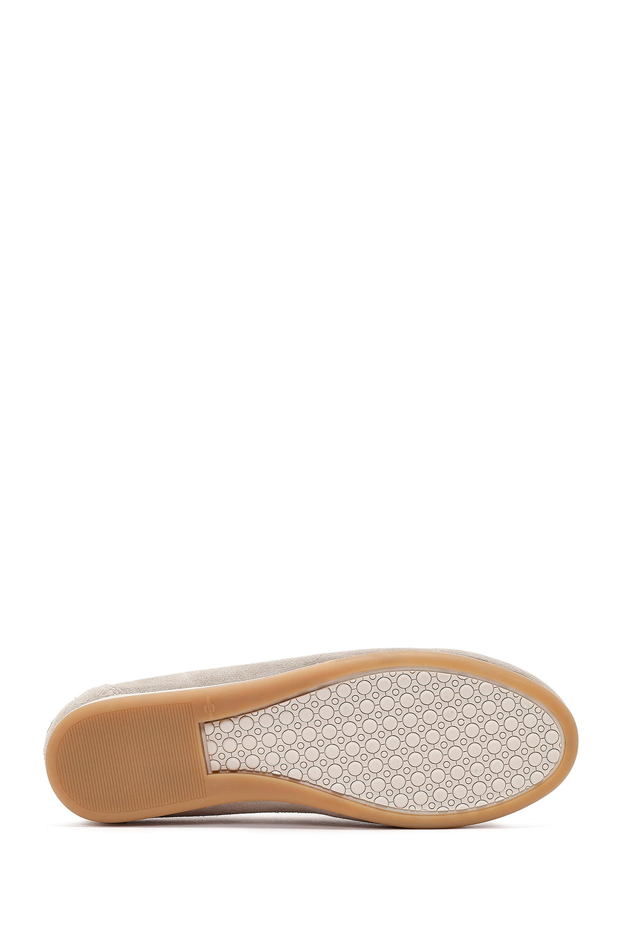 Women's Beige Lace-up Suede Leather Shoes