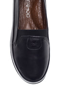 Women's Black Leather Comfort Loafer | Derimod