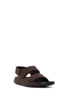 Male Brown Strapped Leather Sandals | Derimod