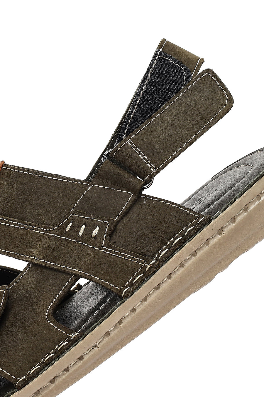 Men's Khaki Leather Sandals