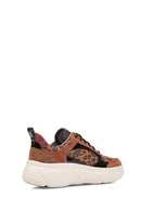 Geox Women's Tan Nebula 2.0 X Lace-Up Chunky Sole Sneaker | Derimod