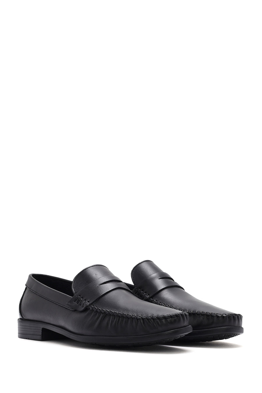 Men's Black Leather Casual Loafer
