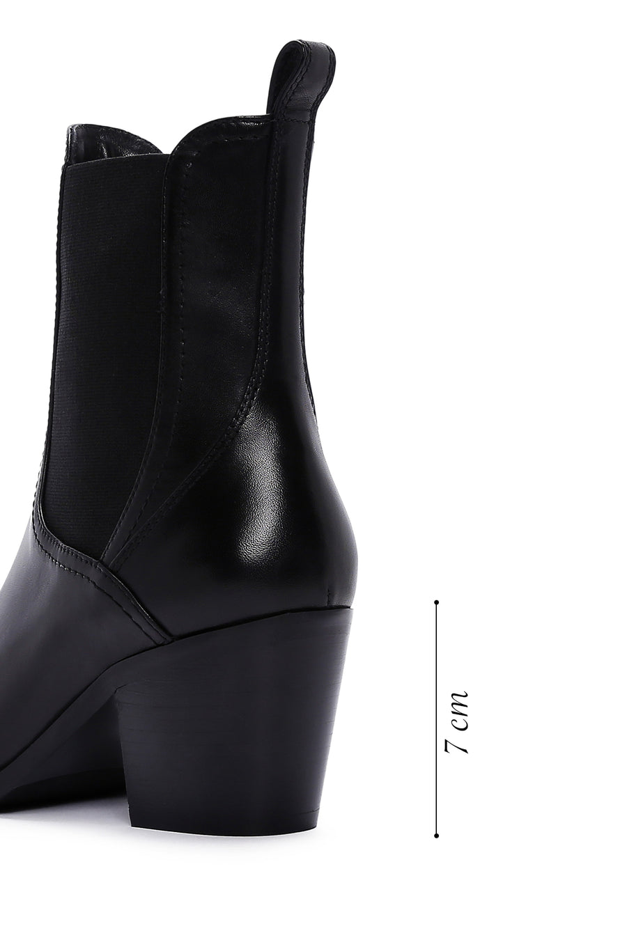 Women's Black Heeled Leather Chelsea Boots
