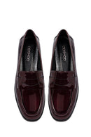 Kadın Bordo Deri Klasik Loafer | Derimod