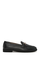 Women's Black Buckle Leather Loafer | Derimod