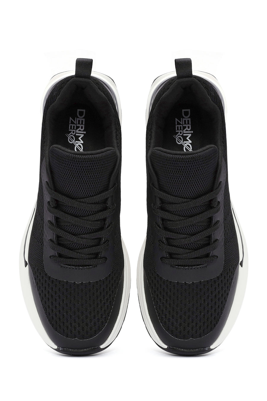 Men's Black Lace-Up Fabric Sneakers