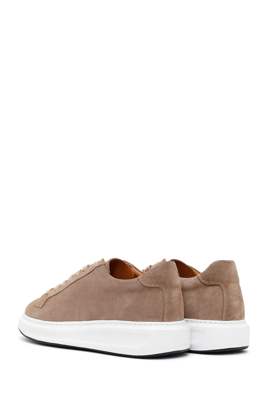 Male Beige Lace-Up Suede Leather Sneaker
