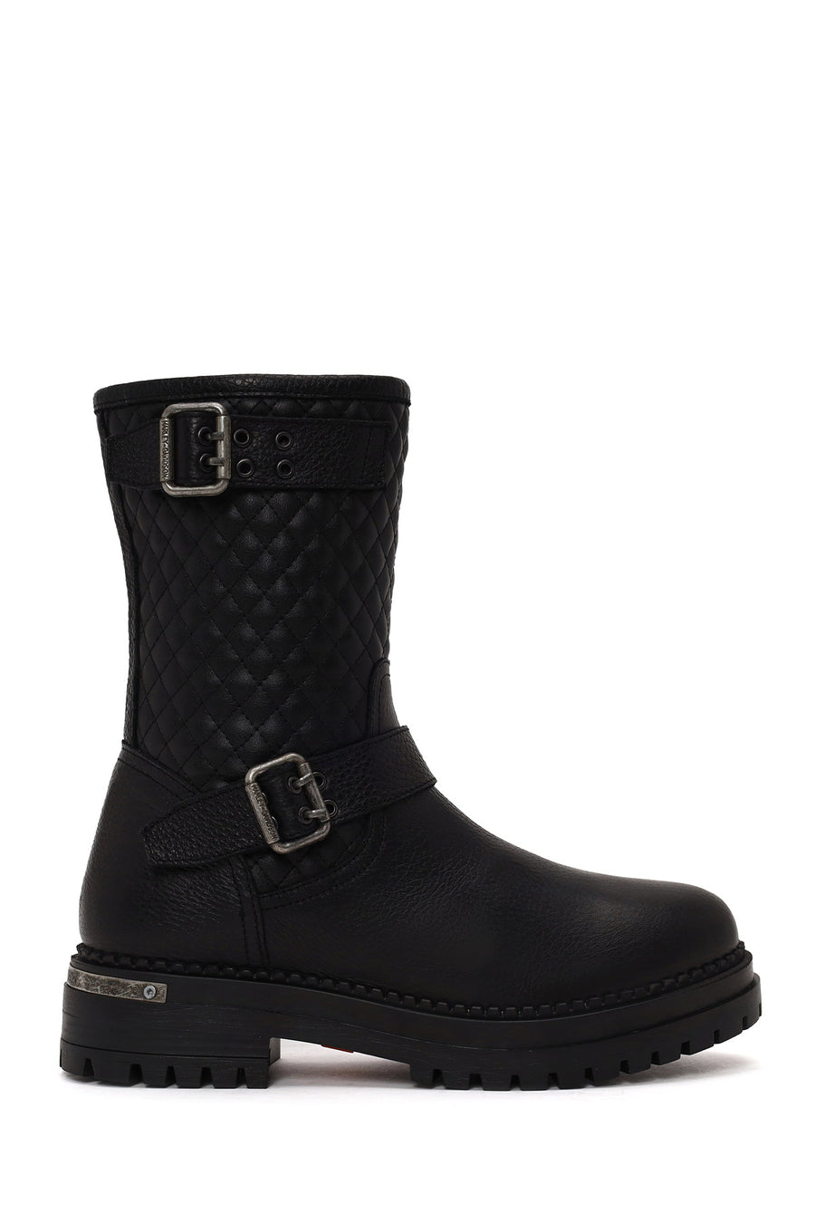 Harley Davidson Woman Black Joel Zip Closure Leather Boot 021Z100011 | Derimod