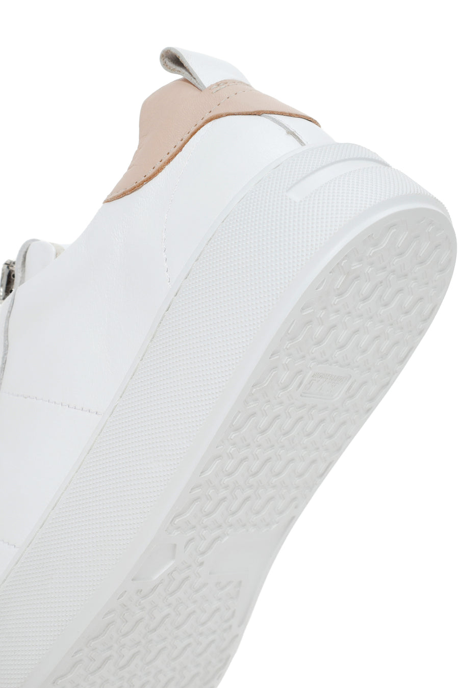 Women's White Laced Leather Sneaker with Accessory Detail