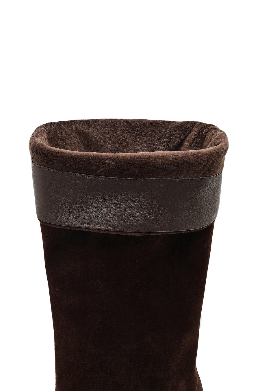 Woman Brown Thin-Heeled Suede Boots