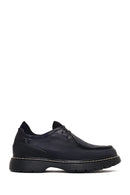 Male Black Lace-Up Thick-Soled Leather Casual Shoes | Derimod