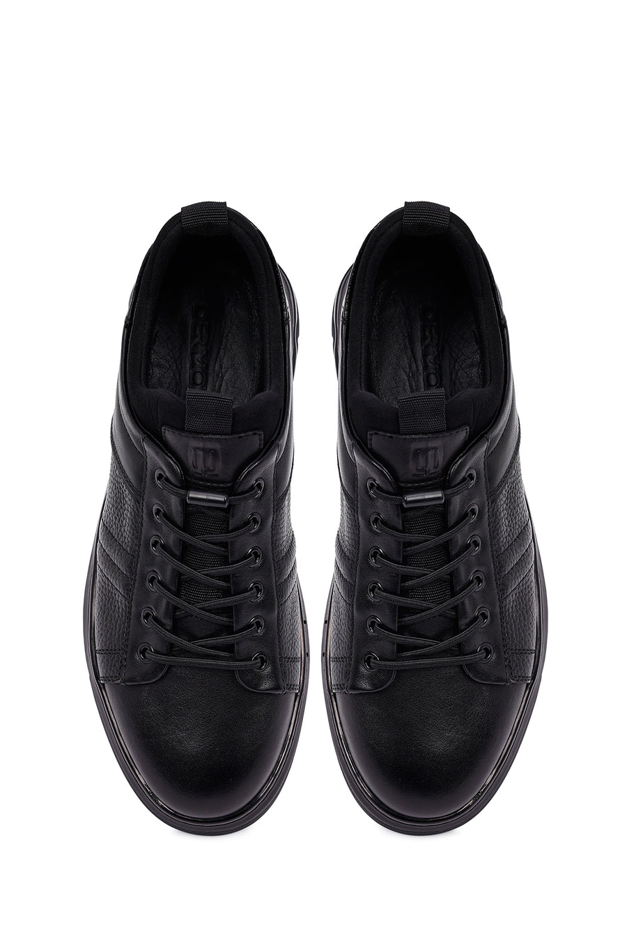Male Black Lace-up Leather Casual Sneaker