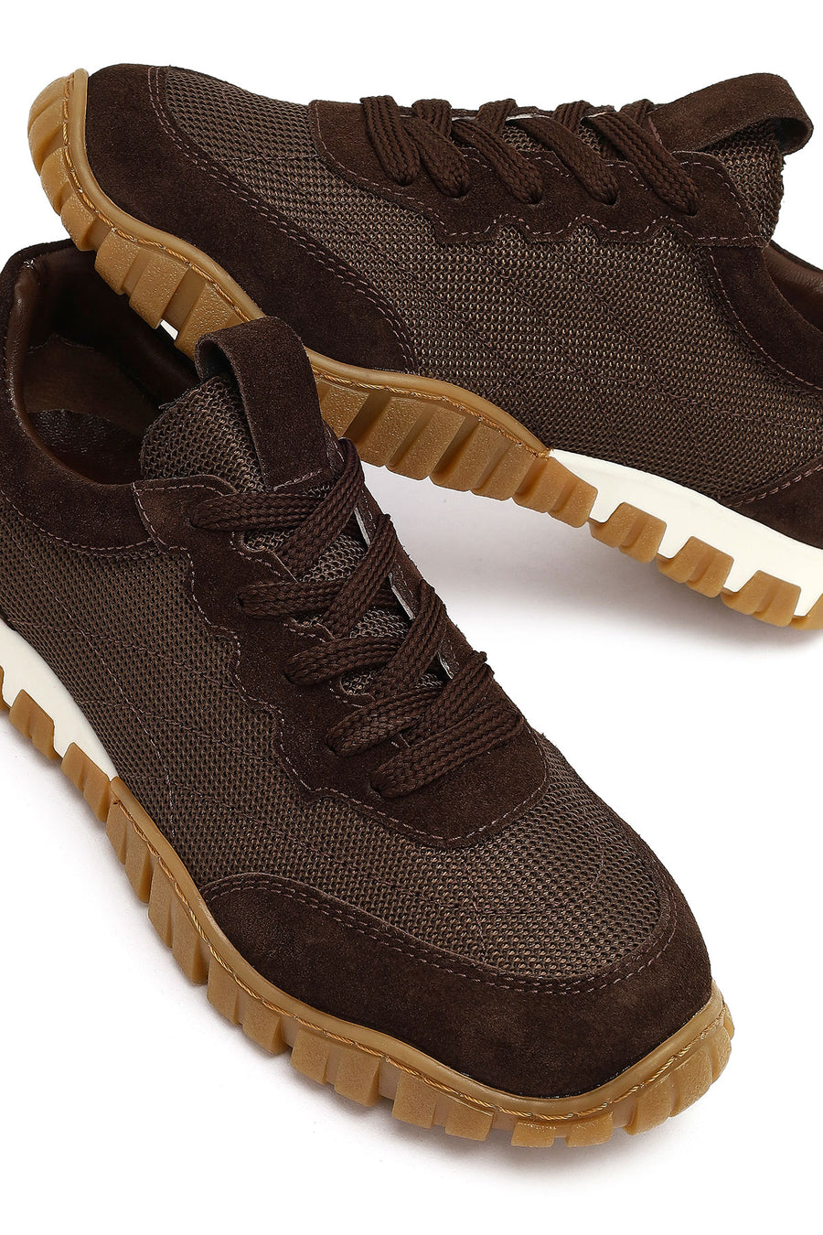 Kadın Kahverengi Bağcıklı Deri Sneaker