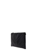 Woman Black Chain-Strap Patterned Clutch Bag | Derimod