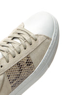Women's Mink Leather Patterned Sneaker | Derimod