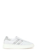 Woman White Lace-Up Leather Sneaker | Derimod