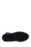 Women's Black Zippered Leather Boots | Derimod
