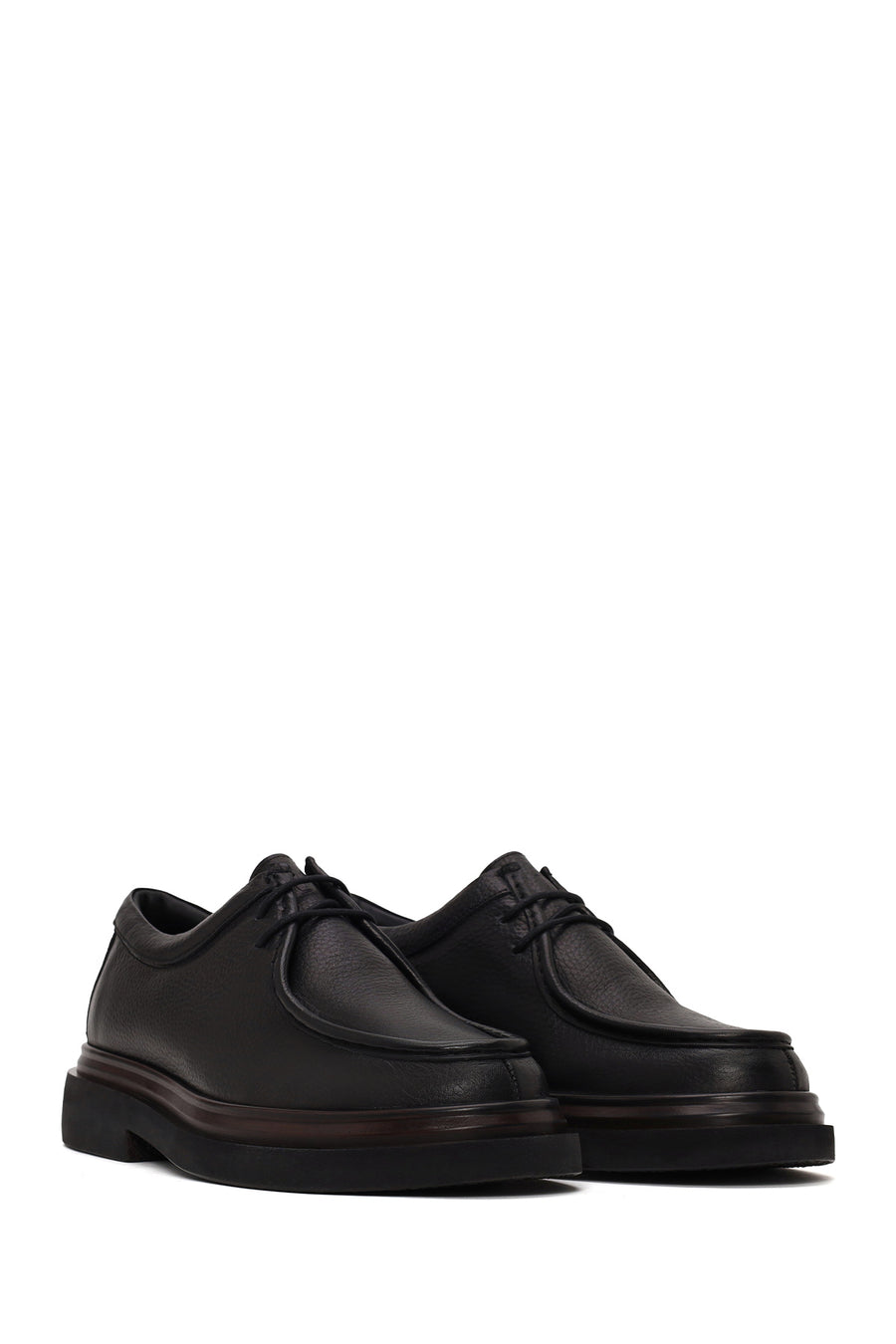 Male Black Lace-up Leather Casual Shoes