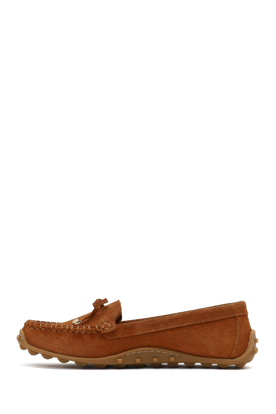 Women's Tan Tasselled Suede Leather Loafer