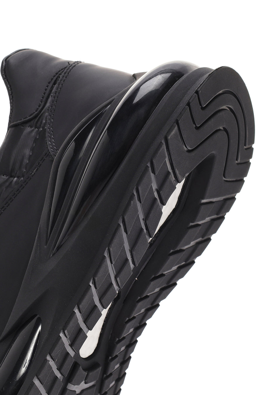 Erkek Siyah bağcıklı Deri Sneaker