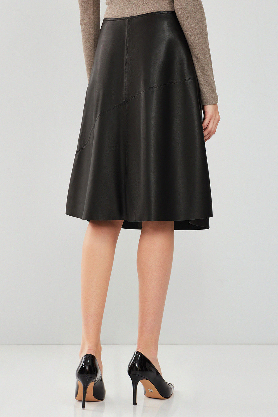 Mia Women's Black Leather Skirt