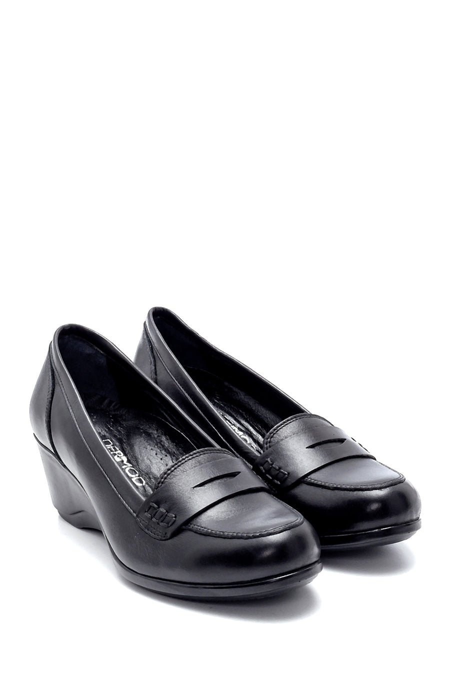 Women's Leather Wedge Heeled Shoes