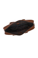 Male Brown Long Strap Leather Briefcase | Derimod