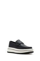 Erkek Siyah Kalın Tabanlı Deri Casual Loafer | Derimod