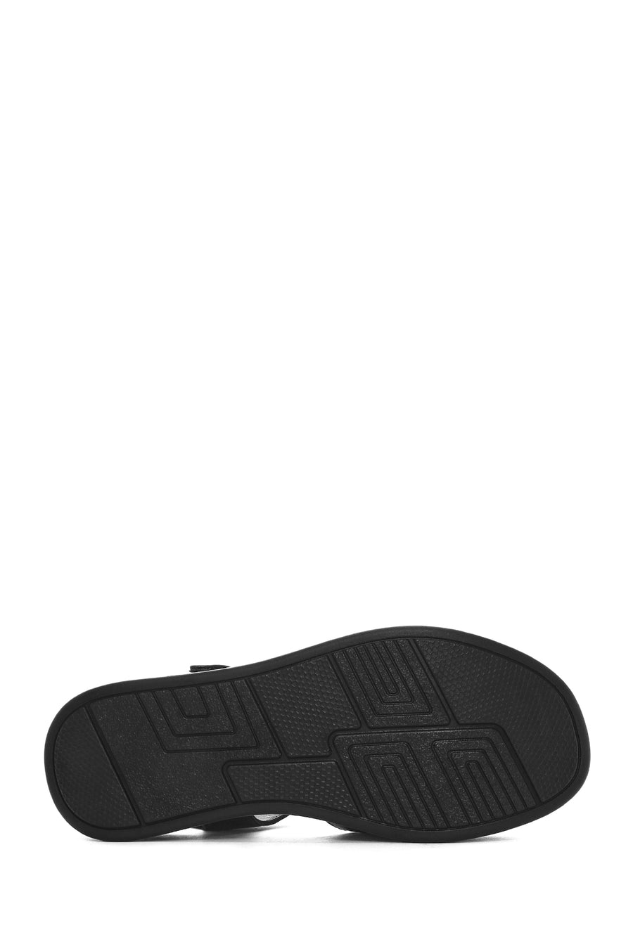 Kadın Siyah Bilekten Bantlı Kalın Tabanlı Deri Comfort Sandalet