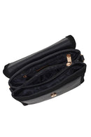 Woman Black Long-Strap Suede Crossbody Bag | Derimod
