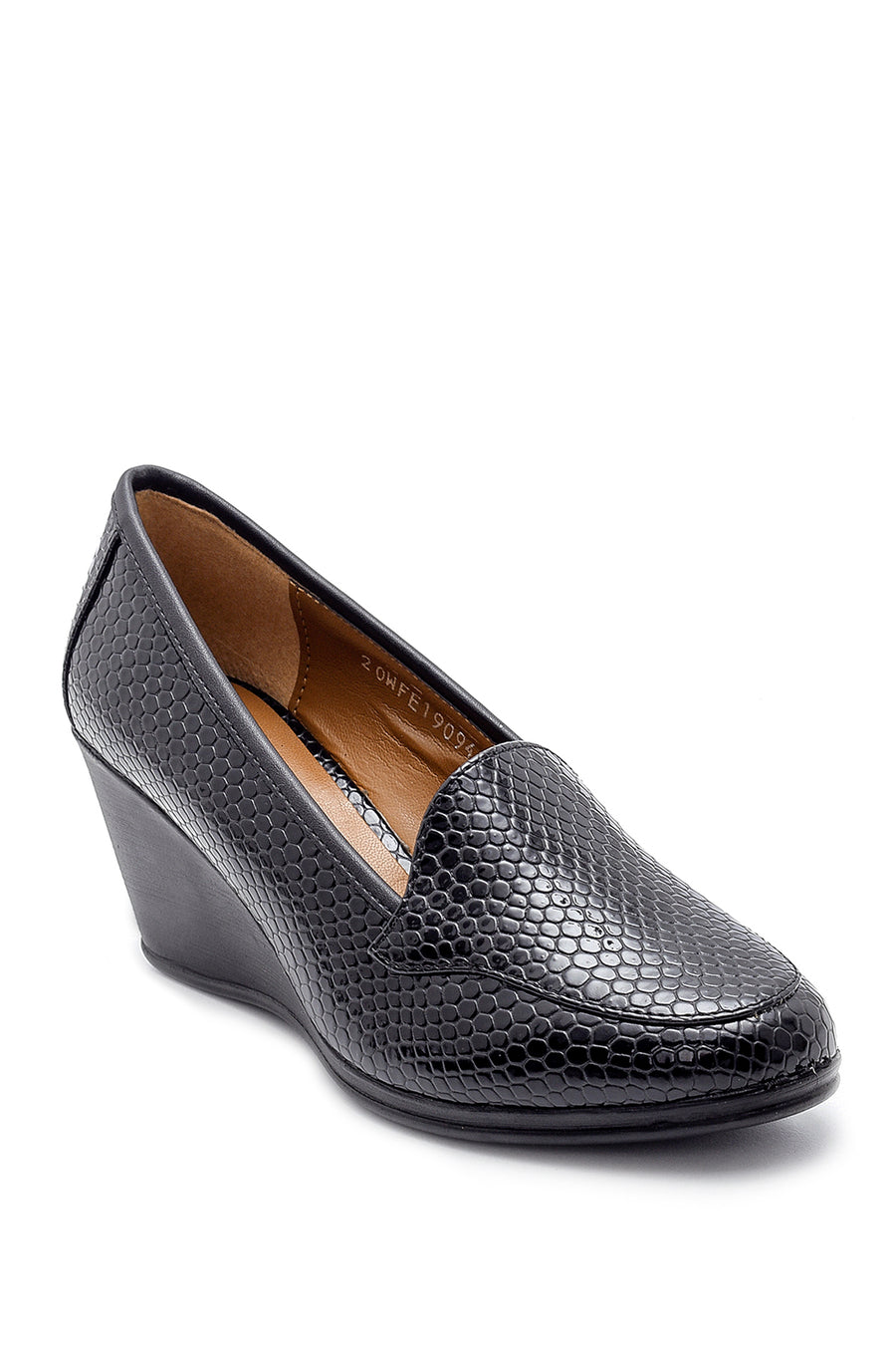 Women's Snakeskin Patterned Wedge Heeled Shoes