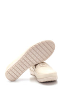 Women's Beige Leather Comfort Loafer | Derimod