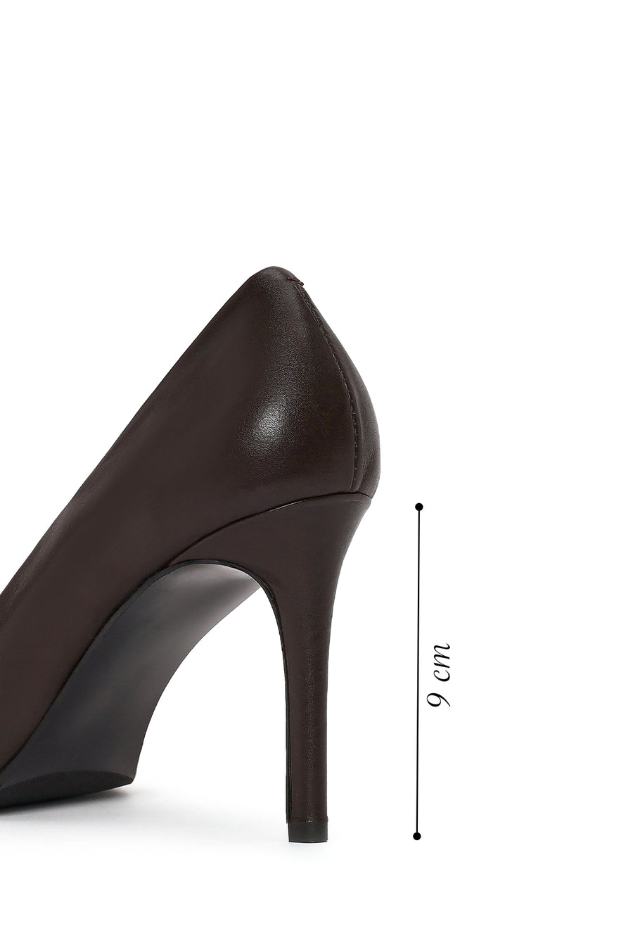 Kadın Kahverengi İnce Topuklu Deri Stiletto