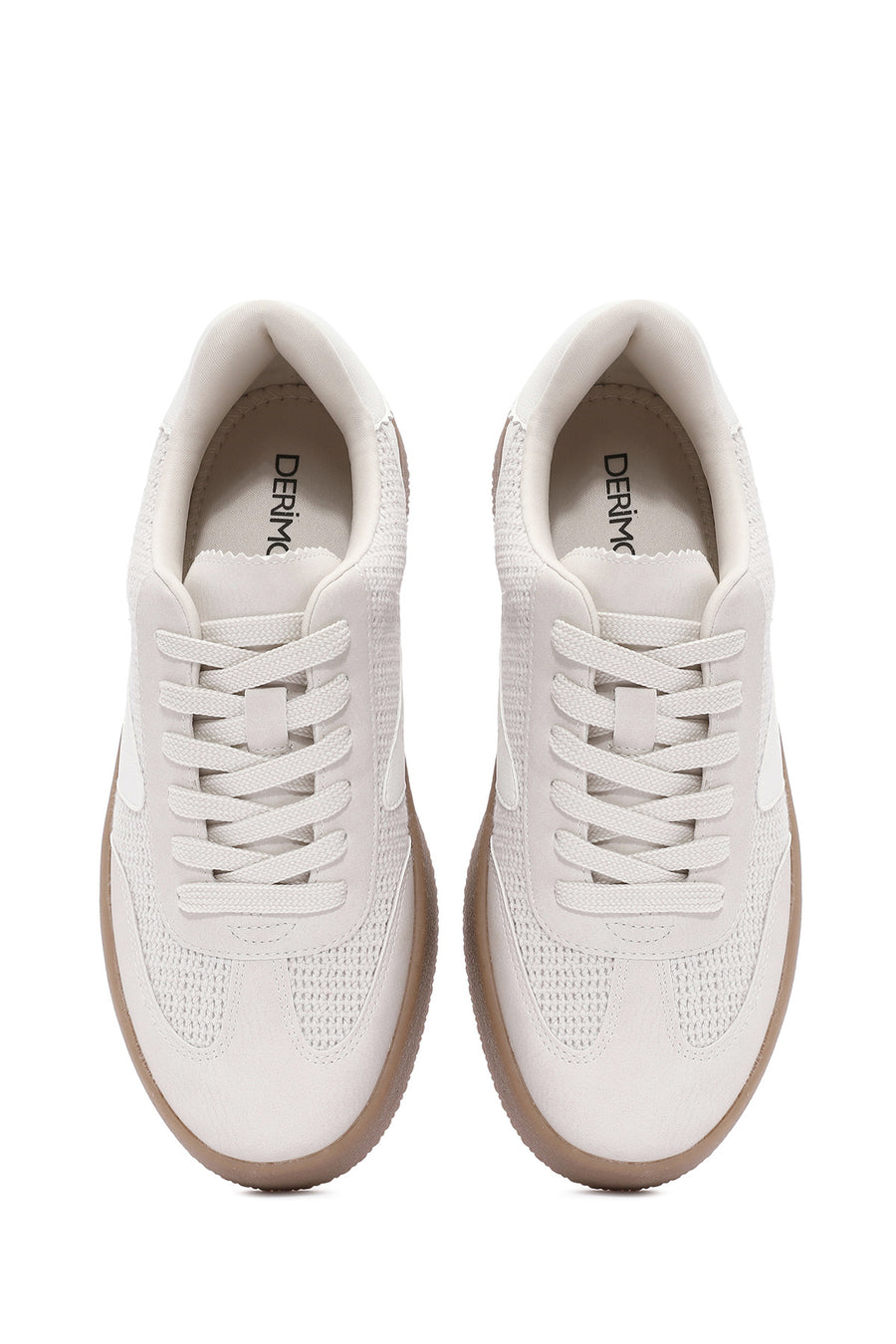 Kadın Bej Bağcıklı Sneaker