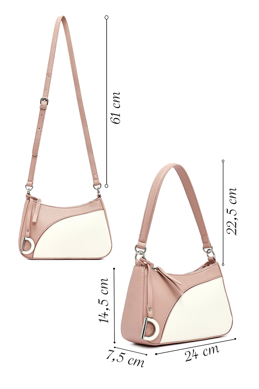 Women's Pink Long Strap Shoulder Bag