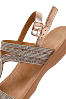 Women's Pink Stone Sandals | Derimod