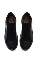 Men's Black Thick-Soled Leather Sneaker | Derimod