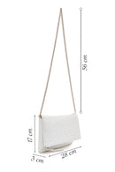 Women's White Long Chain Strap Braided Clutch Bag | Derimod