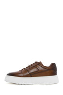Men's Tan Lace-up Thick-Sole Leather Sneaker | Derimod