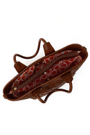 Woman Brown Long-Strap Printed Shoulder Bag | Derimod