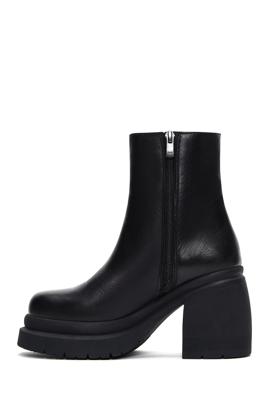 Women's Leather Platform Heeled Boots
