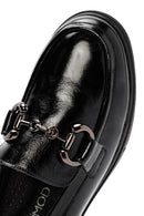 Woman Black Buckled Patent Leather Leather Comfort Loafer | Derimod