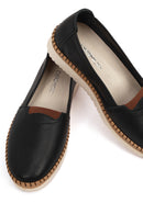 Women's Black Thick Soled Leather Comfort Shoes | Derimod